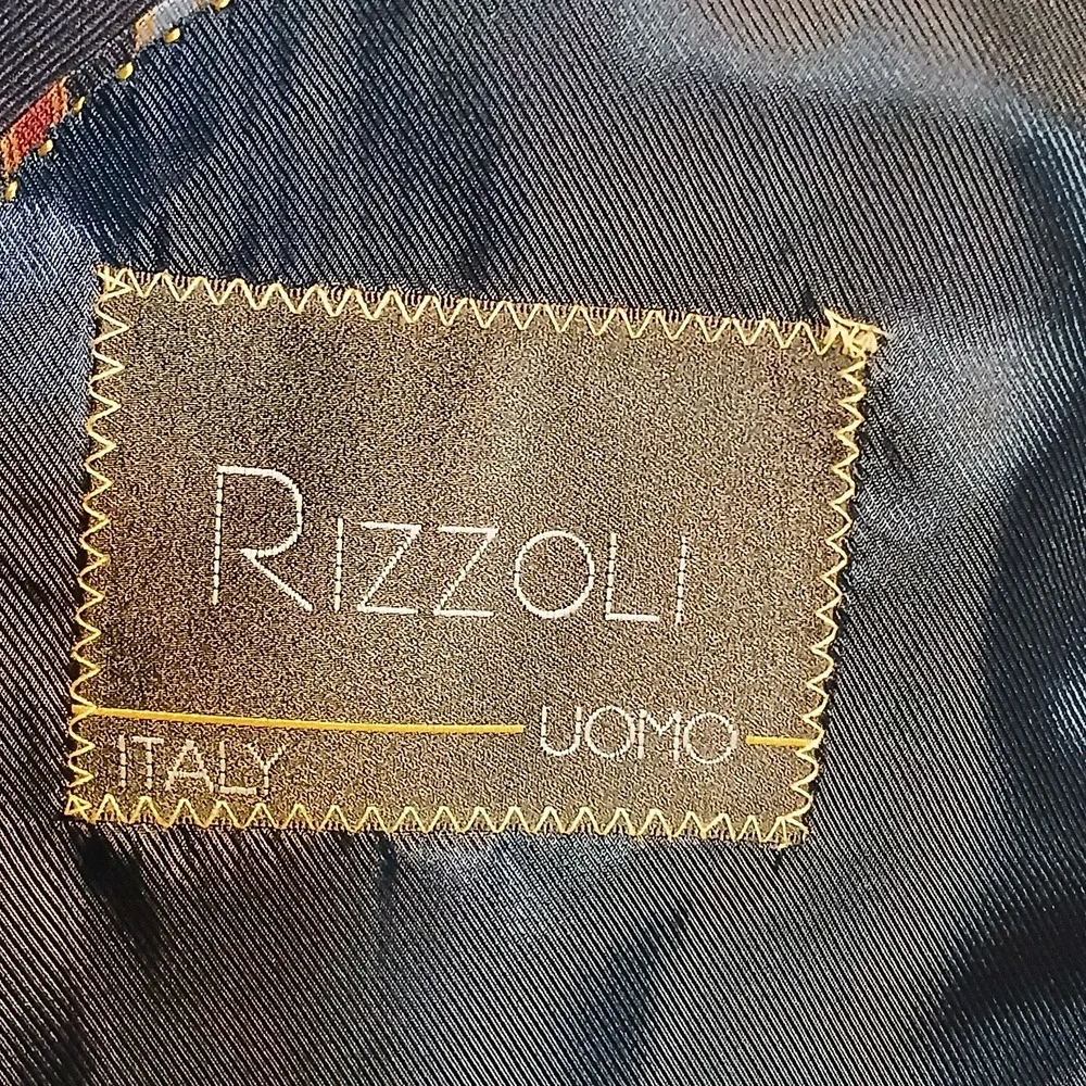 RIZZOLI UOMO Hand Tailored Super 140's Wool Navy Italy Men's‎ Blazer 46 XL